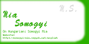 mia somogyi business card